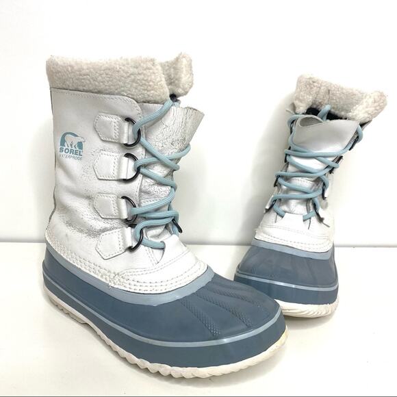 Sorel 1964 PAC Lace Up Waterproof White Leather Snow Boot 6 - Picture 1 of 13